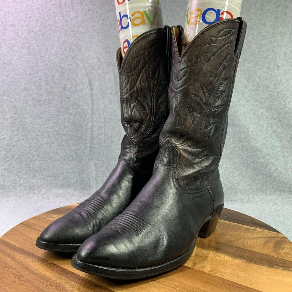 Nocona Boots Cowboy Western Boots Mens‎ Size 10.5 D Black Leather Made in USA